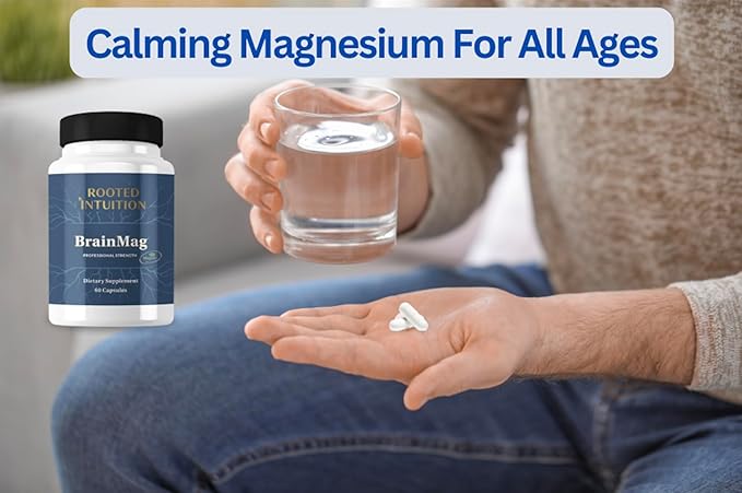 Brain Mag Plus - Magnesium L-Threonate Methylcobalamin &amp Theacrine for Clear Focus Mental Energy &amp Motivation | Non-Habit Forming Stimulant-Free | 60 Capsules