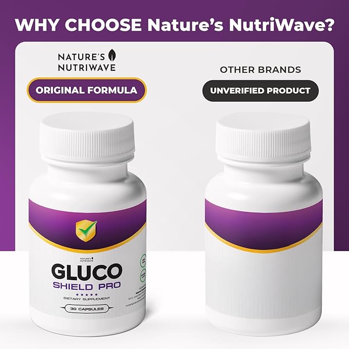 GlucoShield Pro - Natural Supplement with Vitamins B1 B2 B6 Magnesium Zinc &amp Calcium | Non-GMO Stimulant-Free Easy-to-Take | Made in the USA GMP-Certified | 30 Capsules 3 Month Supply