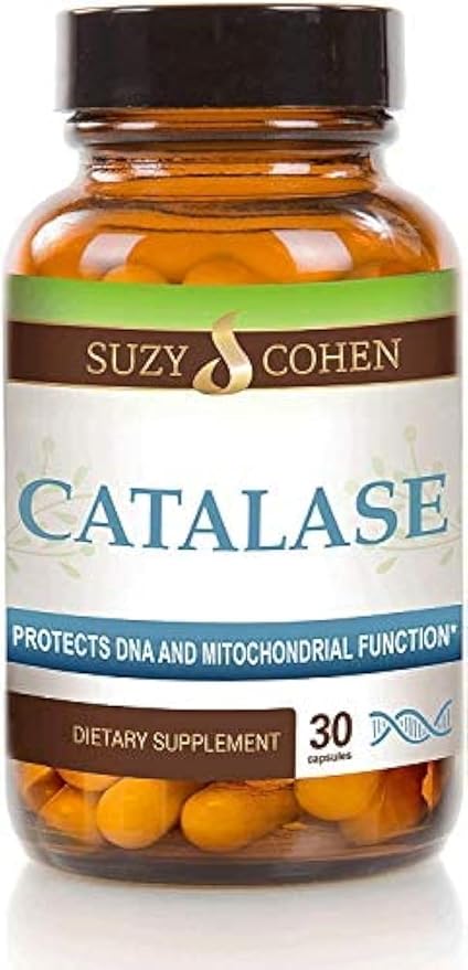 Script Essentials Suzy Cohen Catalase 12500 CATu Dietary Supplement Liver Enzyme Neutralizes Hydrogen Peroxide Supports Skin Hair and Overall Wellness 30 Delayed-Release Capsules