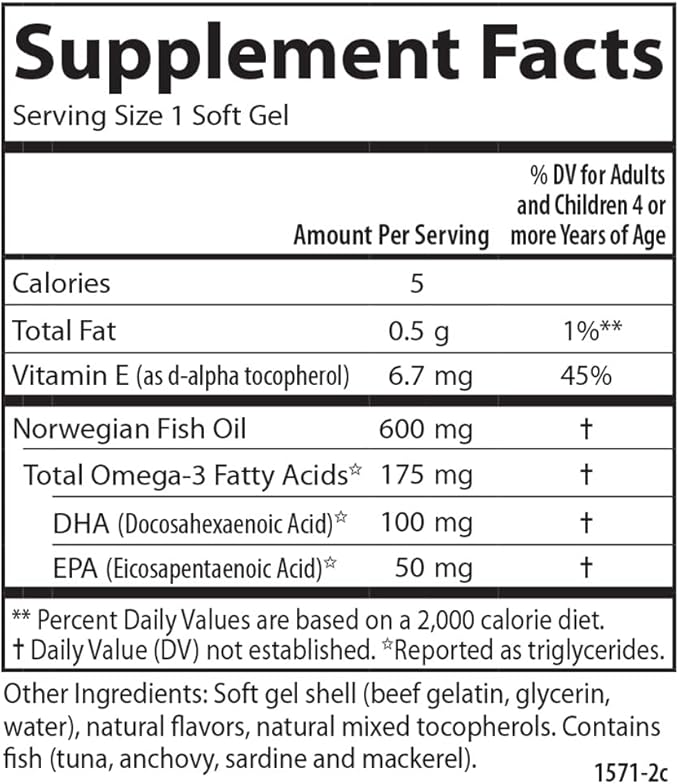 Carlson - Kid's Chewable DHA 100 mg DHA Brain Health Vision Function Growth &amp Development Orange 120 Chewable Softgels