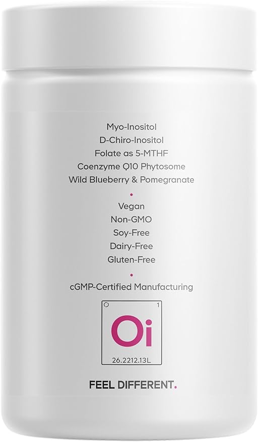 Codeage Liposomal Ovarian Inositol+ Supplement - Myo-Inositol &amp D-Chiro-Inositol 40:1 Blend Folate 5-MTHF CoQ10 Pomegranate &amp Wild Blueberry Liposomal Delivery Non-GMO Gluten-Free - 120