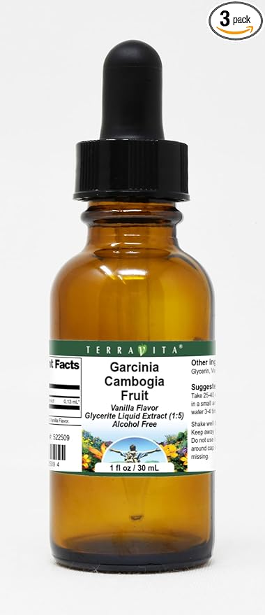 Garcinia Cambogia Fruit Glycerite Liquid Extract (1:5) - Vanilla Flavored (1 oz ZIN: 522509) - 3 Pack