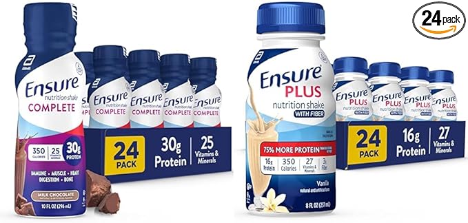 Ensure COMPLETE Nutrition Shake with 30g Protein Immune Health Nutrients Bundle with Ensure Plus Nutrition Shake Vanilla 24 Pack