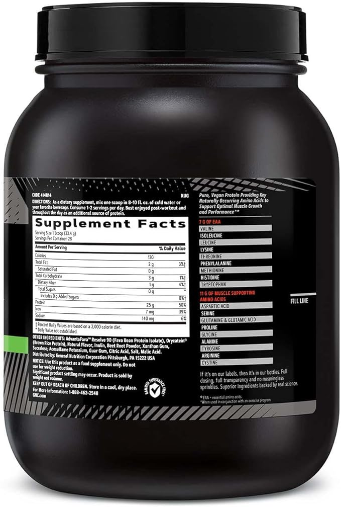 GNC AMP Plant Isolate Protein - Strawberry Banana (28 Servings)