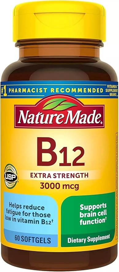 Nature Made Vitamin B-12 Softgels 3000 Mcg 60 Count Pack of 3