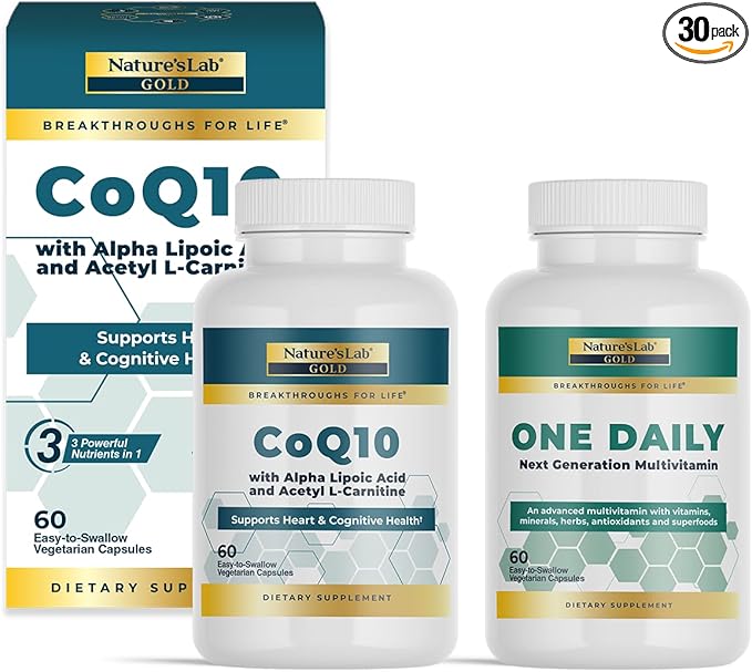 Nature's Lab CoQ10 + Alpha Lipoic Acid + Acetly L Carnitine &amp One Daily Multivitamin