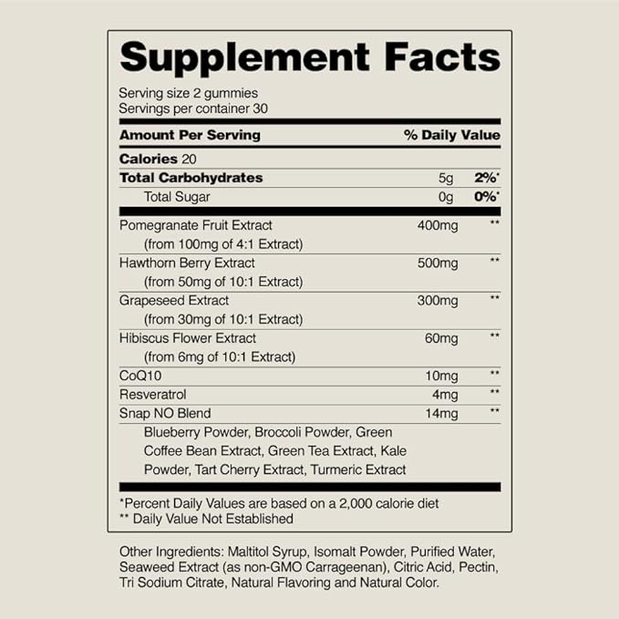 Snap Supplements Heart Health Bundle: CoQ10 Organic Beet Root Hawthorn Berry Turmeric &amp Odorless Garlic Capsules + Sugar-Free Gummies 90 Caps &amp 60 Gummies