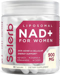 NAD+ Supplement for Women - NMN Alternative with β-NAD+ Trans-Resveratrol CoQ10 D-Ribose - Promotes Cellular Renewal Energy and Radiant Skin Health - 60 Capsules Advanced