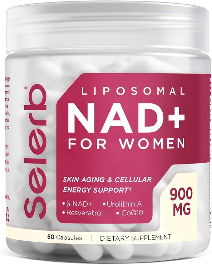 NAD+ Supplement for Women - NMN Alternative with β-NAD+ Trans-Resveratrol CoQ10 D-Ribose - Promotes Cellular Renewal Energy and Radiant Skin Health - 60 Capsules Advanced