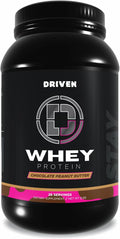 Driven WHEY- Whey Protein Powder: Delicious Clean Protein Shake- Improve Muscle Recovery with 23 Grams of Protein with Added BCAA and Digestive Enzymes (2lb Chocolate Peanut Butter)