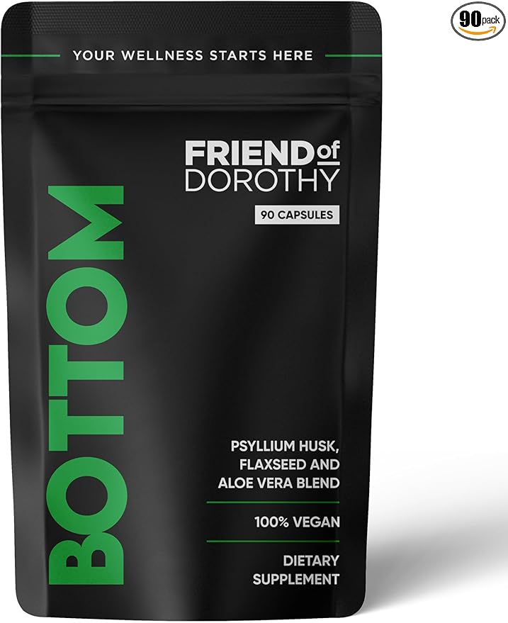 Bottom Fiber Supplement for Effortless Prep Time - Helps Promote Digestive Regularity - Psyllium Husk Based - for Men Who Bottom 90 Capsules