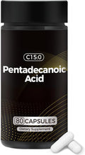 Pentadecanoic Acid C15:0 Supplement Supports Metabolic Health &amp Boosts Energy Non-GMO - 80 Capsules