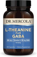 Dr. Mercola L-Theanine Plus GABA - Supports Relaxation - Focus &amp Cognitive Function - Stress Support Supplement - 200 mg L-Theanine - 100 mg GABA - 60 Capsules