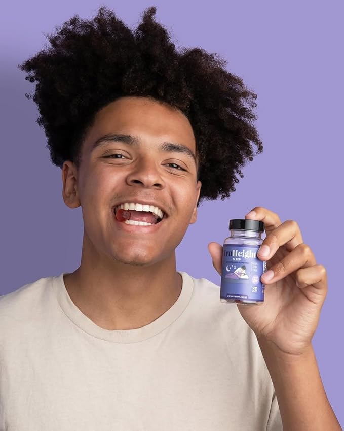 TruHeight Sleep Gummies - Kids &amp Teen Natural Sleep Aid for Tall &amp Growing Bodies - Pediatric Recommended Growth - Melatonin Gummy Ashwagandha L-Theanine Lemon Balm - Mixed Berry Taller Ag