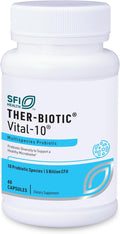 Klaire Labs SFI Health Ther-Biotic Vital-10-10 Species Supplement with Lactobacillus Bifidobacterium &amp Streptococcus for Immune Digestive GI &amp Colon Support - 5 Billion CFU (60 Capsules)