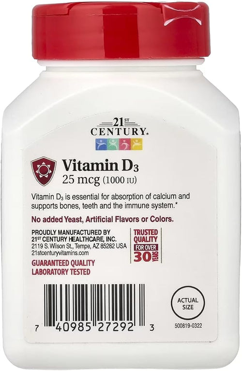 21st Century D 1000 iu Tablets 300-Count (5 Pack)