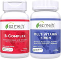 EZ Melts Vitamin B Complex and Multivitamin with Iron Sugar Free 1-2 Month Supply