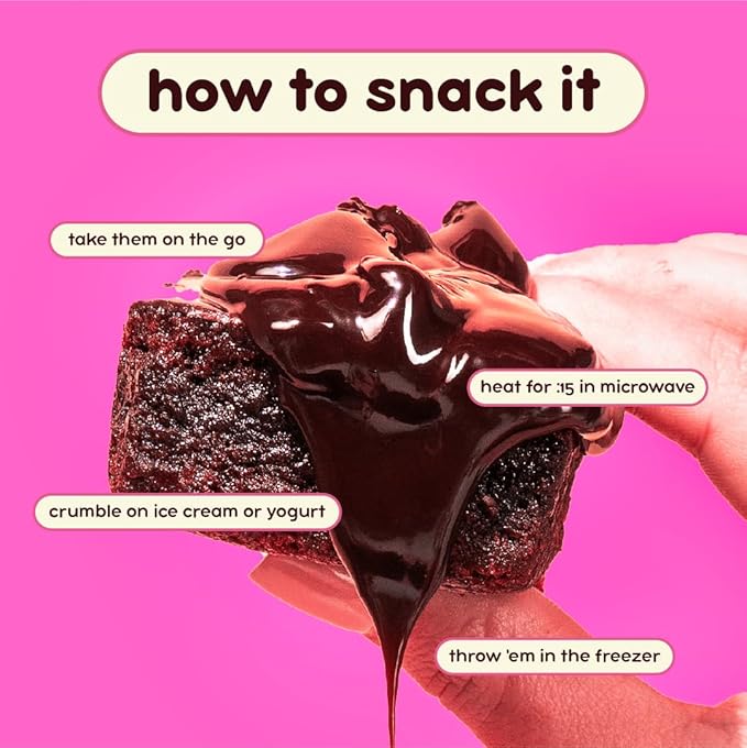 Prime Bites Protein Brownie from Alpha Prime Supplements | High Protein Collagen Fortified Low Sugar Treat | Delicious Snack | 12 Bars per Box (Chocolate Flavors Variety)