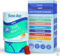 FIRST DAY Multivitamin for Men + Organic Fruit &amp Veggie Blend Mens Multivitamins Gummies with 13 Key Nutrients for Energy Focus Immunity - Vitamins A B1 B2 B6 B9 B12 C D3 K - 30 Day Sup