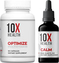 10X Health Optimize Daily Methylated Multivitamin &amp Calm Bundle - Multinutrient Capsules L Theanine &amp GABA Liquid