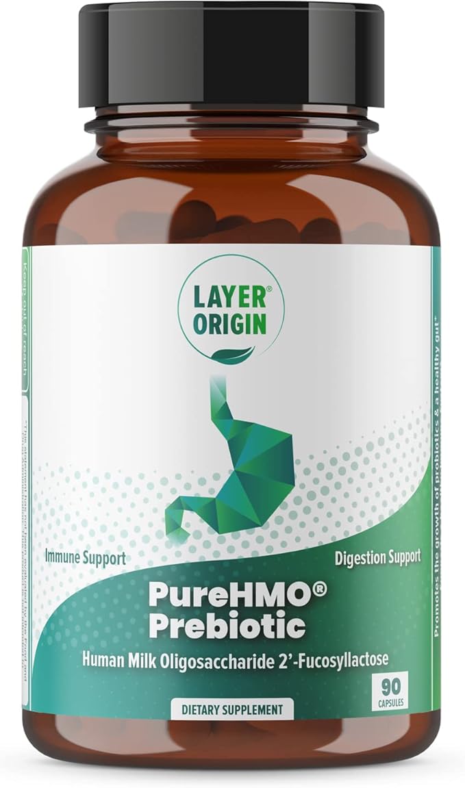 Layer Origin PureHMO Human Milk Oligosaccharide (HMO 2'-FL) Prebiotic Fiber - Feed 180 Billion Probiotics/Serving 30-Day Supply