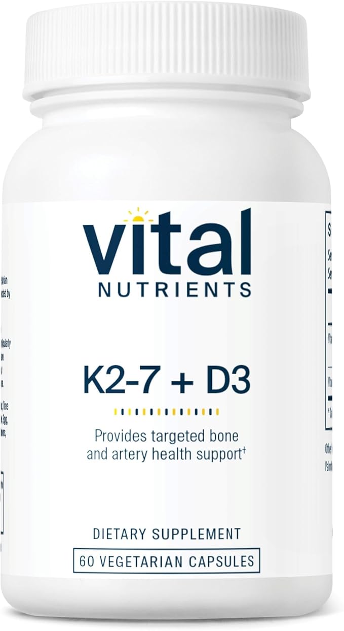 Vital Nutrients Vitamin D3 + K2-2000 IU - Vitamin D3 K2 Supplement - Vitamin D Complex for Healthy Calcium Levels Muscle &amp Bone Health - Gluten Dairy Soy Free - 60 Capsules