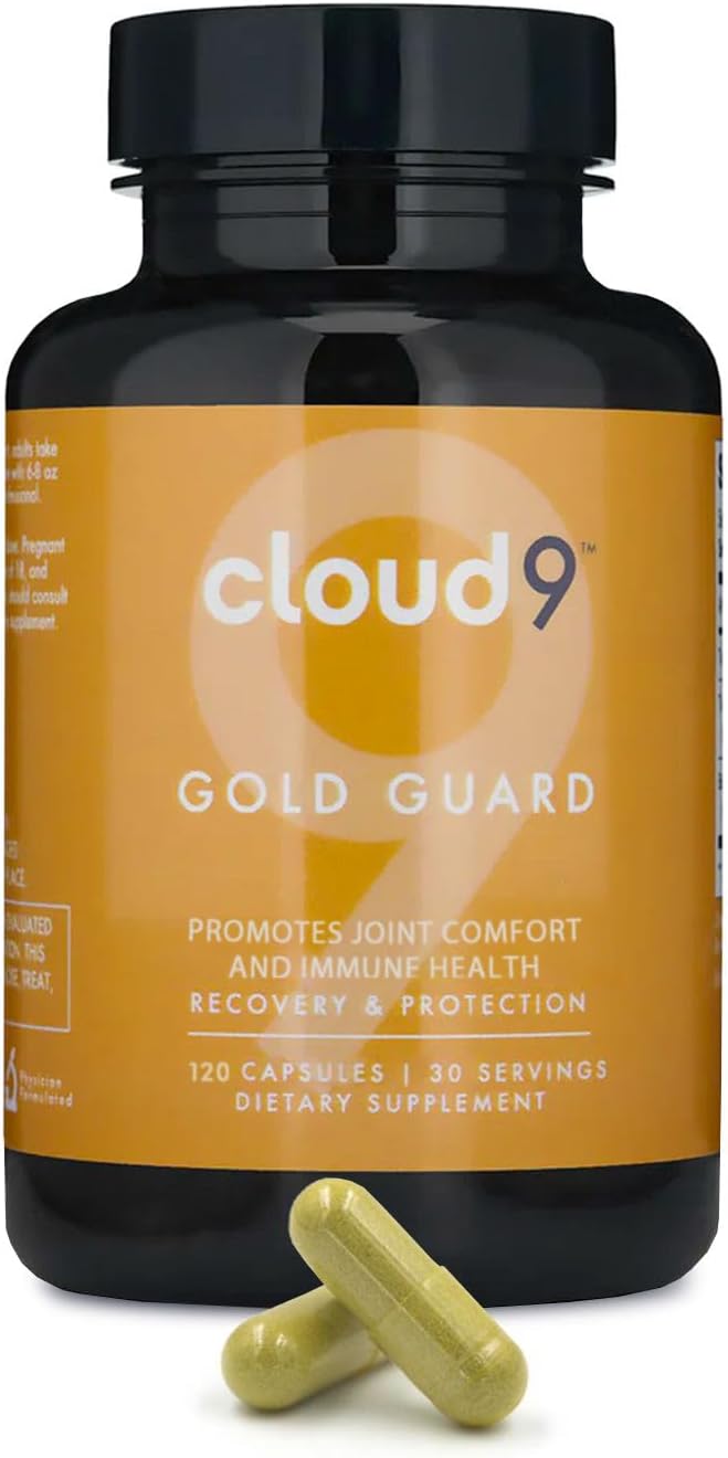 Cloud9 Gold Guard - Turmeric Supplement with BioPerine for Liver &amp Joint Support - 635 mg Turmeric Root + Extract - Vegan Non-GMO 60 Capsules