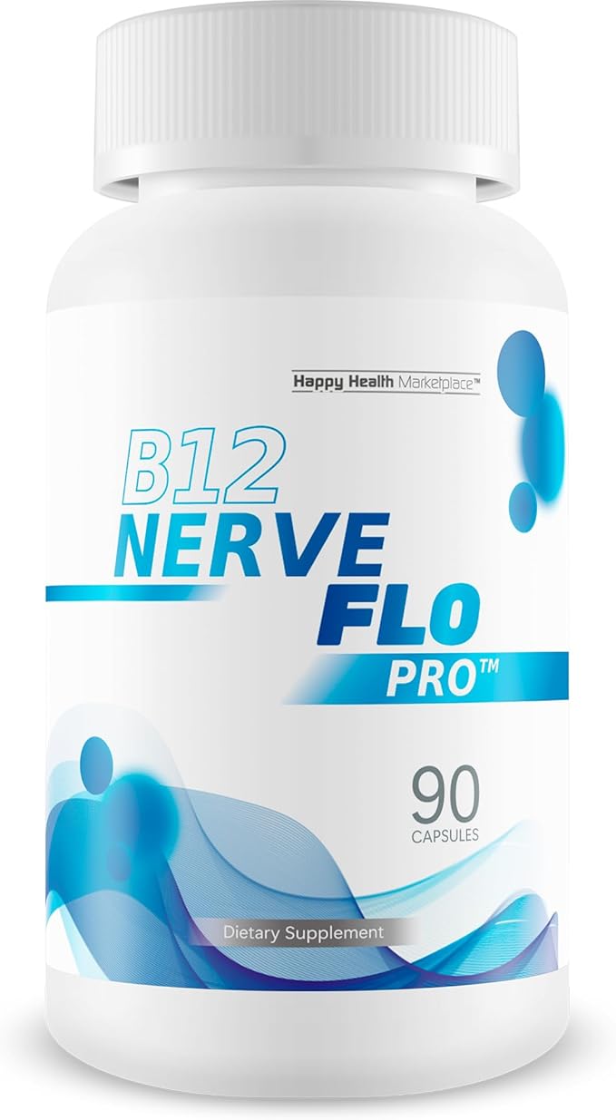 B12 Nerve Flo Pro - Our Best B12 Neuropathy Supplement - Nerve Damage Vitamins - Vitamin B12 Nerve Support Supplement - Magnesium for Muscles And Nerves - Repair Nerve Flow Okinawa Capsaicin Cayenne
