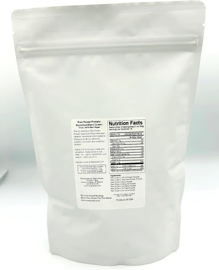 Raw Power! Protein Superfood Green (16 oz raw Protein/superfood Blend)