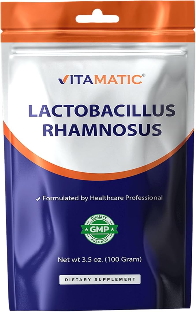 Vitamatic Lactobacillus Rhamnosus Probiotic Powder - Digestive Health Support - 100 Gram (3.5 OZ) - 100 Servings