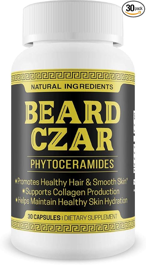 The Beard Czar- Phytoceramides- Promotes Healthy Hair &amp Smooth Skin- Supports Collagen Production- Helps Maintain Healthy Skin Hydration- 30 Capsules