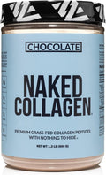 NAKED Chocolate Collagen Peptides Protein Powder 24 Servings Pasture-Raised Grass-Fed Hydrolyzed Collagen Supplement Paleo Friendly Non-GMO Keto Gluten Free 20oz