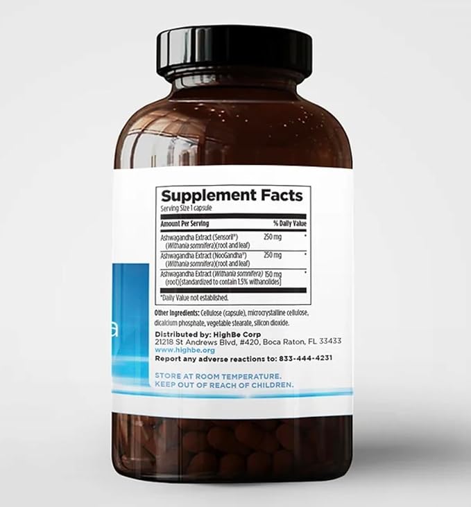 Ashwagandha Supplement 30 Vegetarian Capsules Triple Extract Formula with Sensoril and KSM-66 for Stress Support and Mood Balance