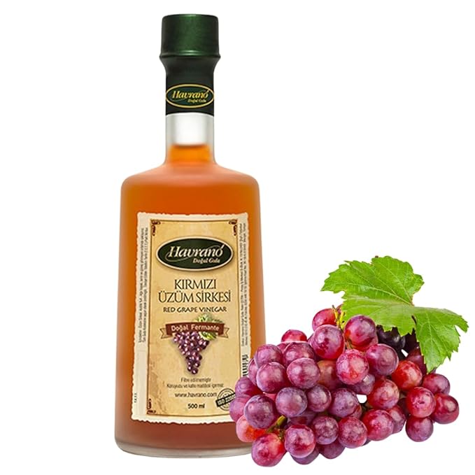 Natural Red Grape Vinegar Additive-free 100% Natural Fermented Organic Turkish product 500 ml - PACK OF 4