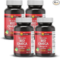 NANOWELL Red Omega-3 with Astaxanthin DHA &amp EPA - Immune Support Fish Oil - 60 Softgels X 4 Bottles (240 Count)
