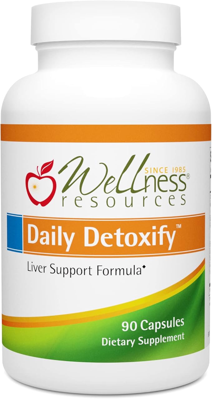 Wellness Resources Daily Detoxify with Silymarin Dandelion RA Lipoic Acid NAC Chlorella and More for Liver Support and Comprehensive Detoxification (90 Capsules)