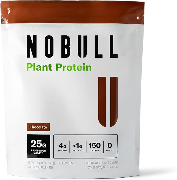 NOBULL Plant-Based Protein | Clean Plant Protein Powder for Muscle Growth Recovery &amp Performance Nutrition Chocolate 30 Servings