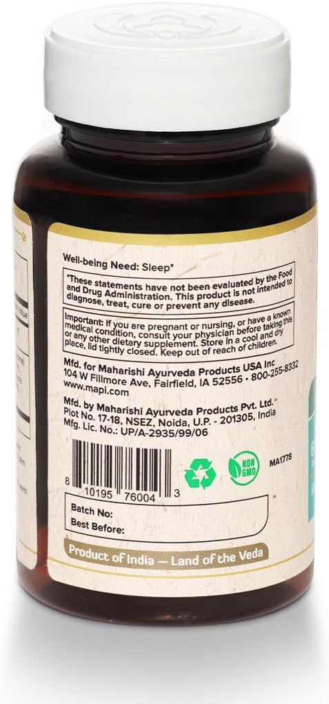 Maharishi Ayurveda Blissful Sleep® – 60 Tablets – Ayurvedic Herbal Blend with Ashwagandha Jatamansi &amp Indian Valerian – Promotes Falling Asleep Naturally &amp A Restful Night’s Sleep.*
