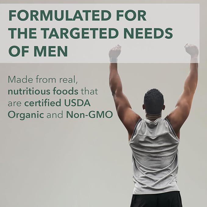 PlantFusion Organic Multivitamin for Men - One Daily Whole Food Blend Men's Multivitamin - Vegan Non-GMO Gluten Free &amp Dairy Free - 30 Tablets (1 Month Supply)