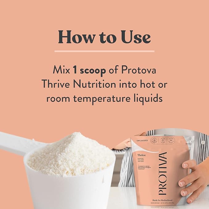 PROTIVA Thrive Collagen Powder for Women - 16 oz (450 g) Unflavored Everyday Collagen Peptide Powder Clinically Proven Safe for Pregnancy and Breastfeeding May Help Reduce Stretch Marks