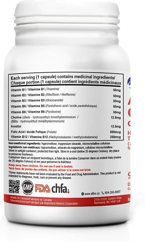 Active B Complex - Helps in Energy Metabolism &amp Tissue Formation - 180 Capsules 90 Count (Pack of 2)