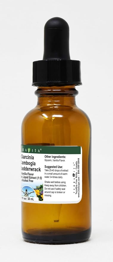 Terravita Garcinia Cambogia &amp Bladderwrack Glycerite Liquid Extract (1:5) - Vanilla Flavored (1 oz ZIN: 522494)