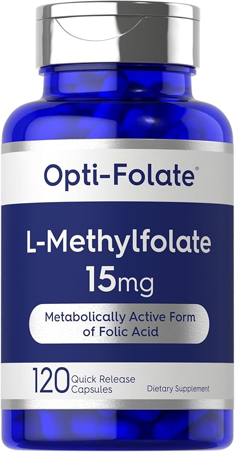 Carlyle L Methylfolate 15mg | 120 Capsules | Value Size | Max Potency | Optimized and Activated | Non-GMO Gluten Free Supplement | Methyl Folate 5-MTHF | by Opti-Folate