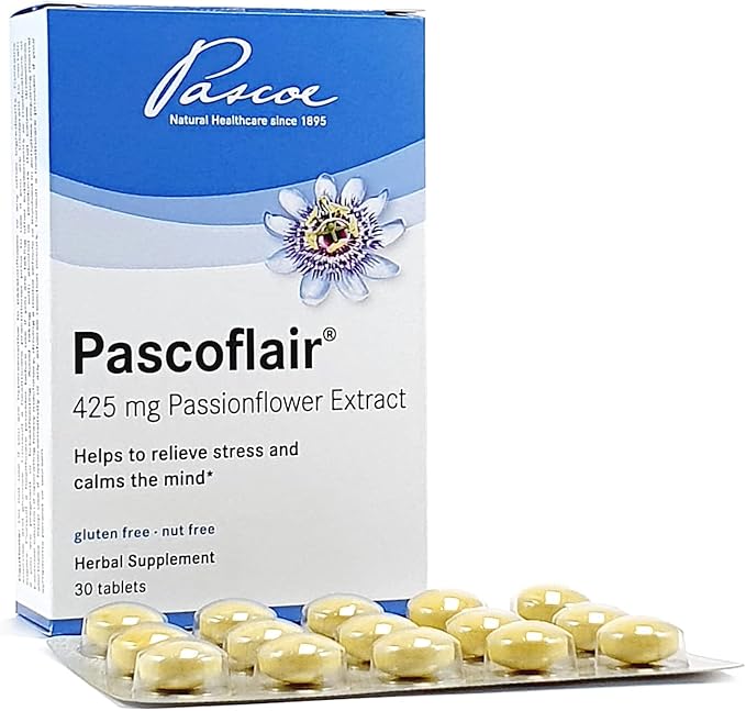 Pascoflair - Herbal Sleep Aid to Help Relieve Restlessness &amp Nervousness Calms The Mind to Help Support Healthy &amp Restful Sleep – 425 Mg of Passionflower Extract Per Tablet (30 Tablets)