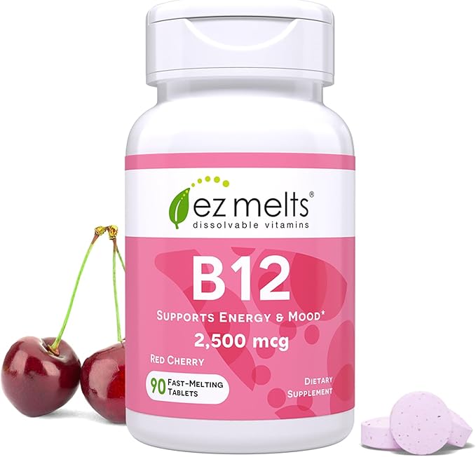 EZ Melts B12 Sublingual Vitamin and Dissolveable Calcium and Magnesium Supplement Bundle
