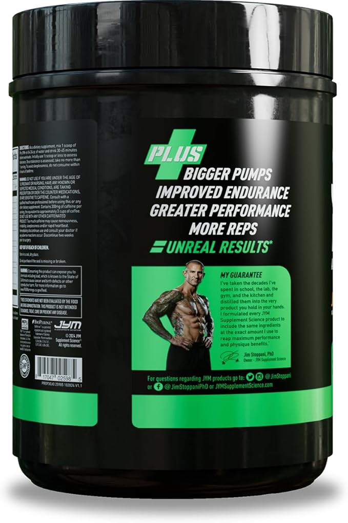 JYM Supplement Science Pre JYM Plus Fruit Punch Pre-Workout Powder Amino Nitrates Creatine Betaine Nootropics BCAA’s for Men &amp Women 30 Servings