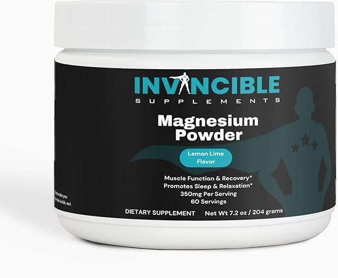 Magnesium Citrate Powder Lemon Lime | 350mg Per Serving | Sleep Support Muscle Recovery Highly Bioavailable with Aquamin | Non-GMO Sugar-Free 60 Servings