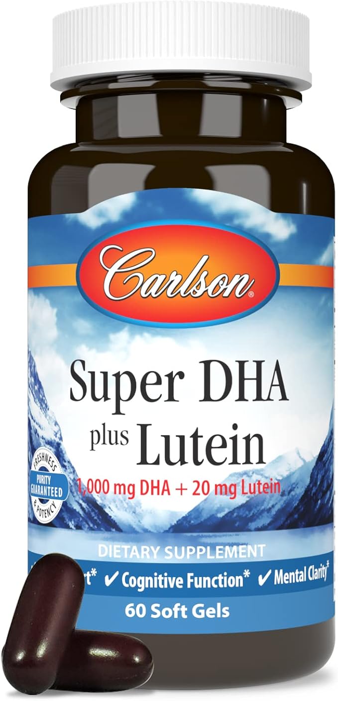 Carlson - Super DHA Plus Lutein 1000 mg DHA + 20 mg Lutein 60 Softgels