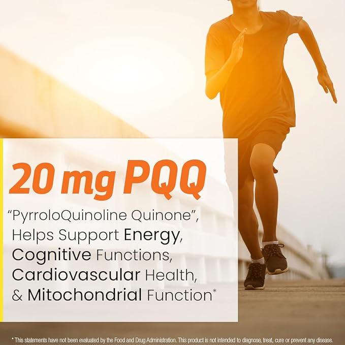 CoQ10 100mg + PQQ Supplement 20mg - Coenzyme Q10 with PQQ to Support Heart &amp Brain Health - Made in USA Backed by 30+ Years of Trust - GMP Certified &amp Non-GMO - 2 Month Supply