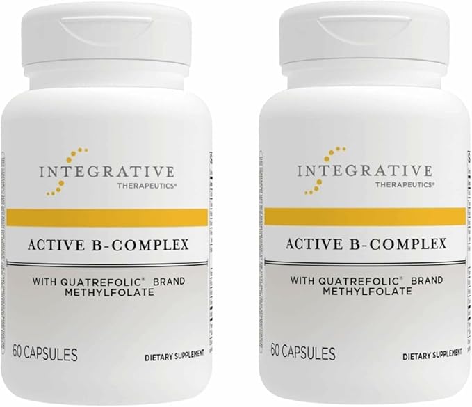 Integrative Therapeutics Active B-Complex - with Choline and Methyfolate - Cellular Energy Immune Function &amp Heart Health Support with Vitamins B2 B6 &amp B12*- Gluten-Free - 120 Capsules (60 S